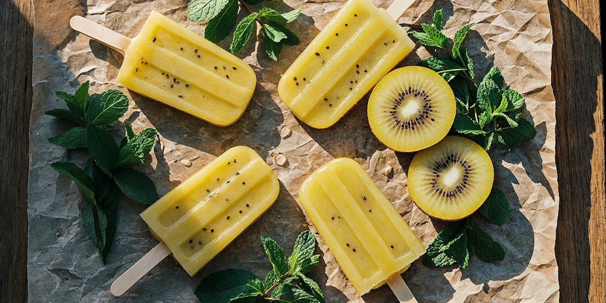 Kiwi-Minz-Eis am Stiel