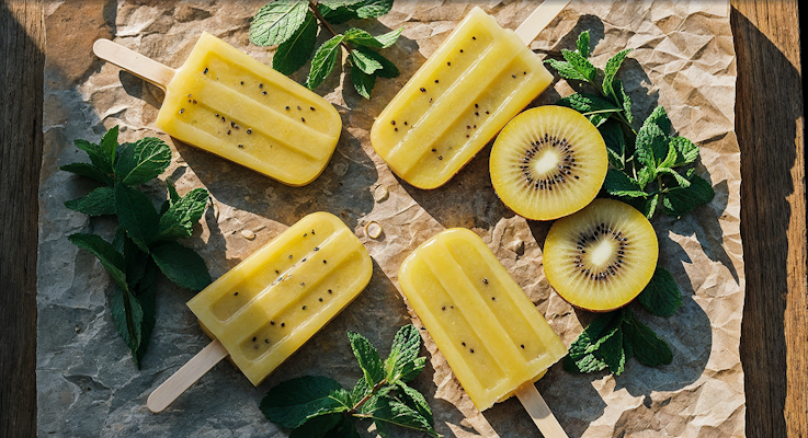 Kiwi-Minz-Eis am Stiel