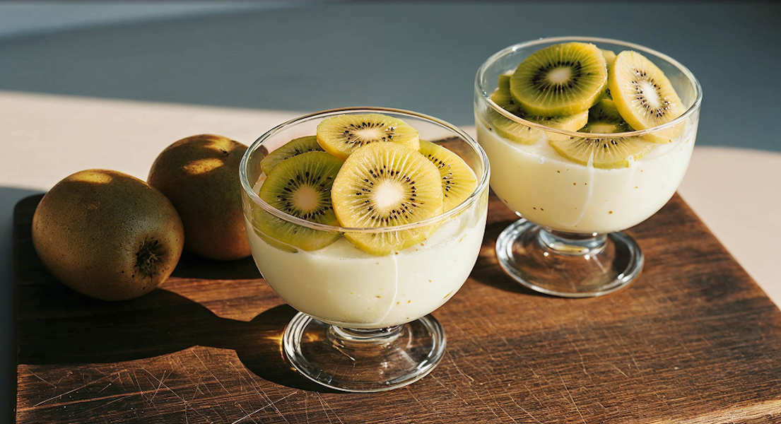 Vanillepudding mit Kiwi-Topping 