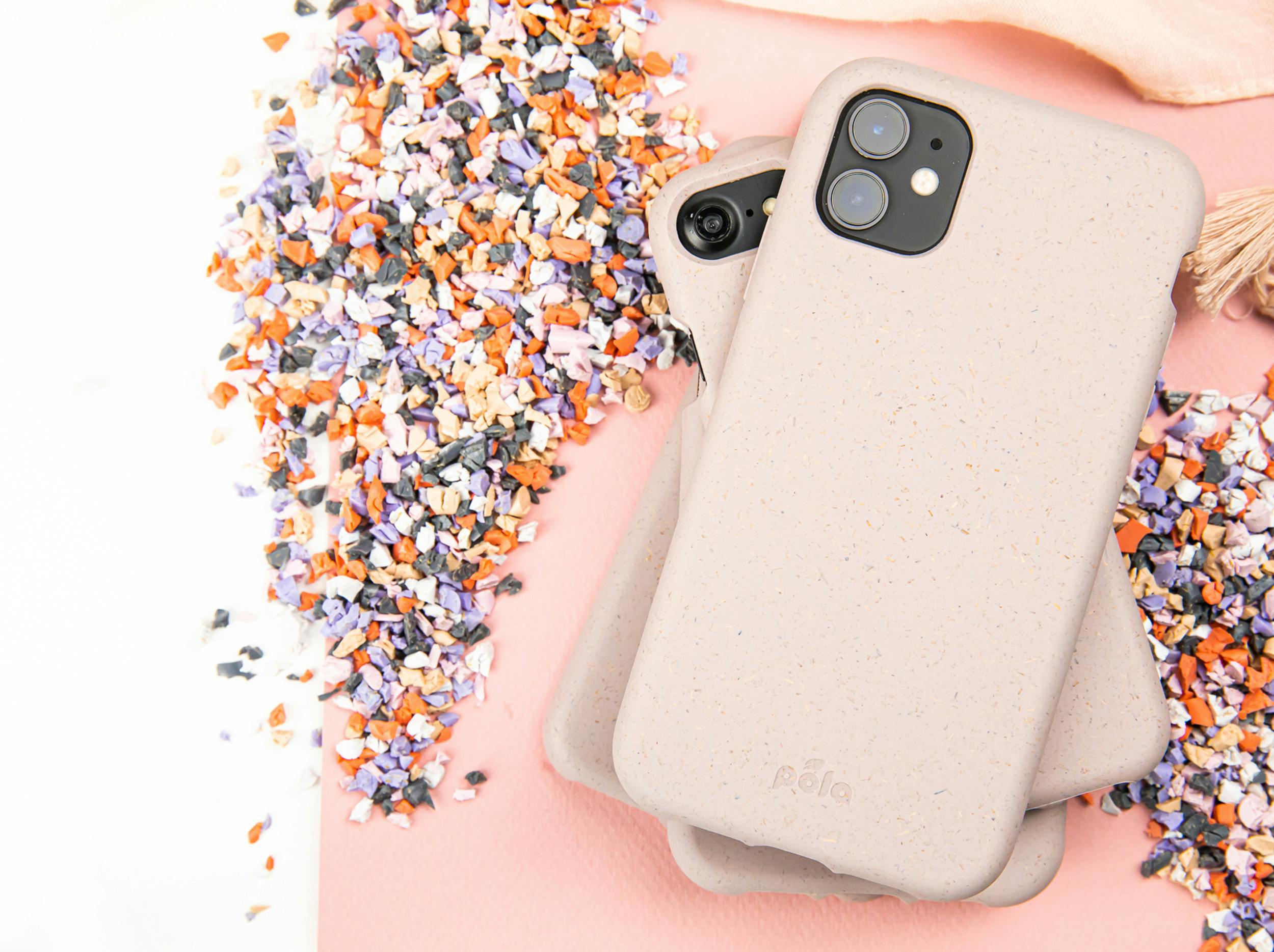 Blush Reborn recycled biodegradable, eco-friendly Pela phone cases