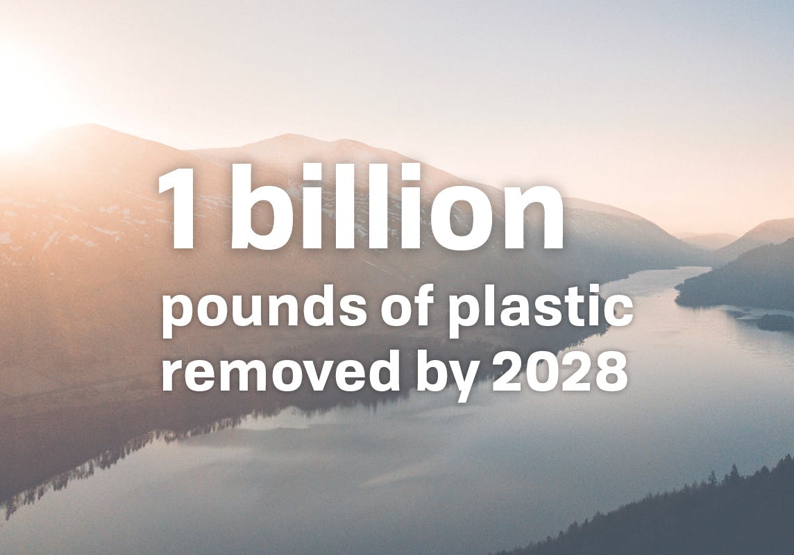 One billion pounds of plastic removed by 2028