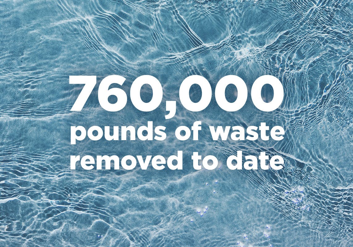760,000 pounds of waste removed to date