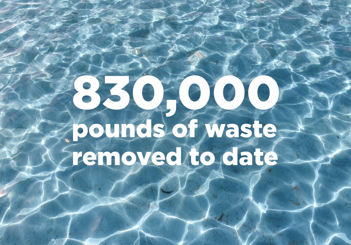 830,000 pounds of waste removed to date