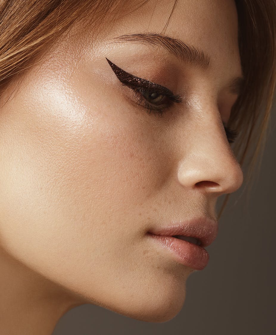 Side profile of a young girl's face