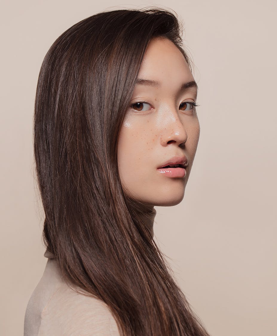young asian girl with long hair