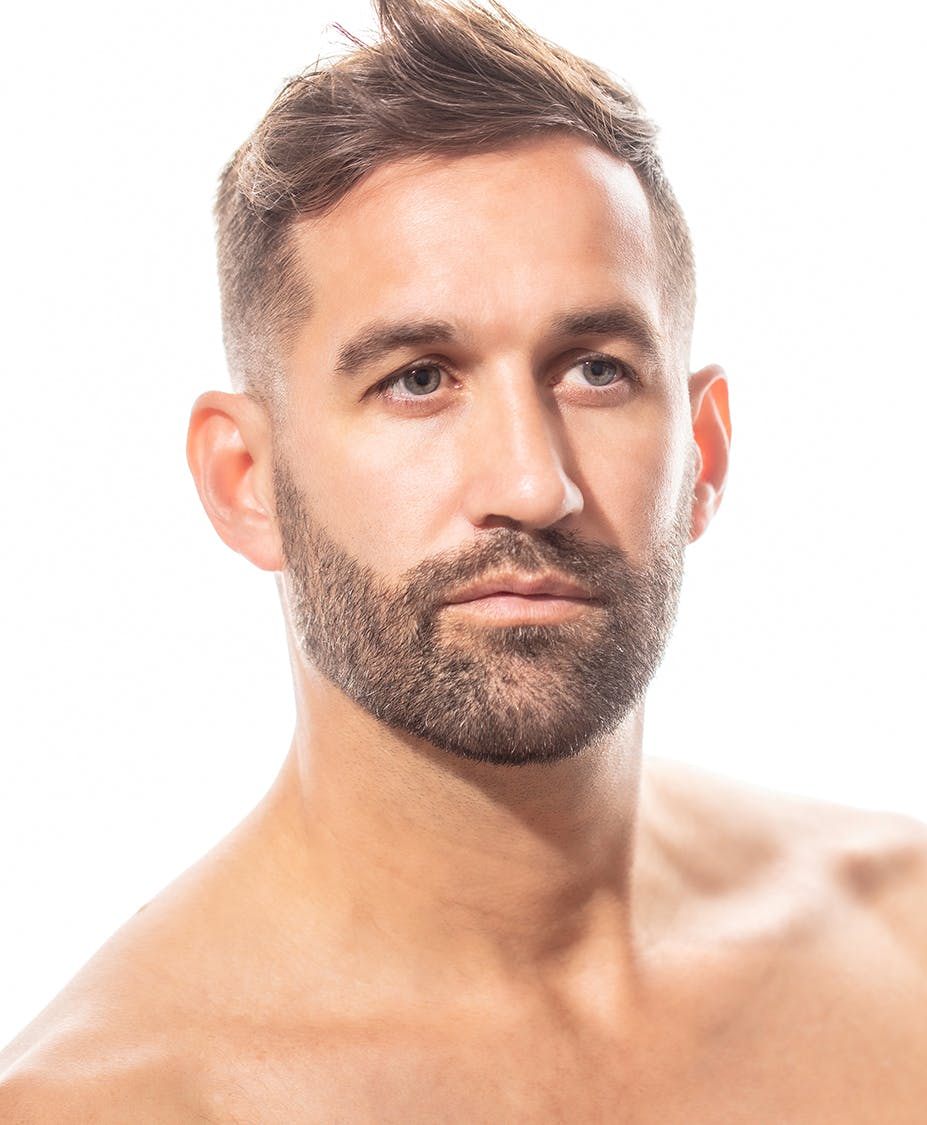 Young man gazing away