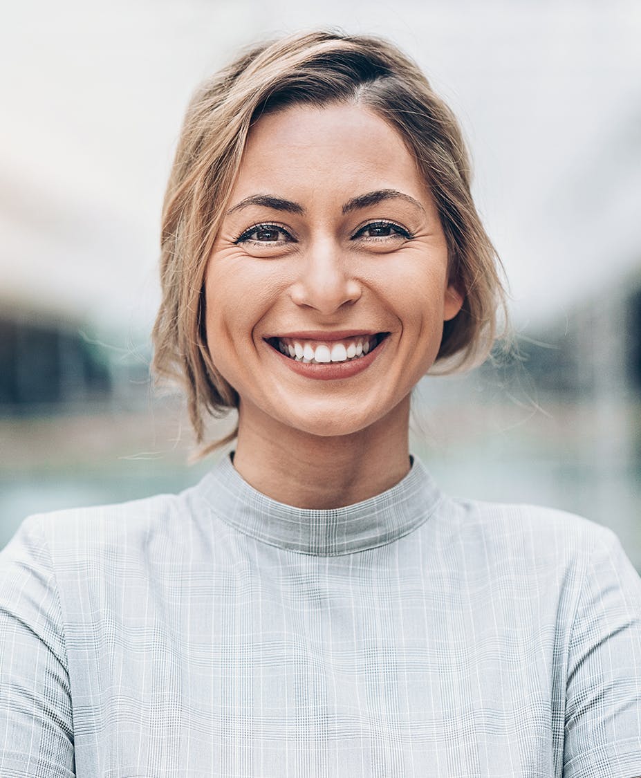 Young woman smiling bright