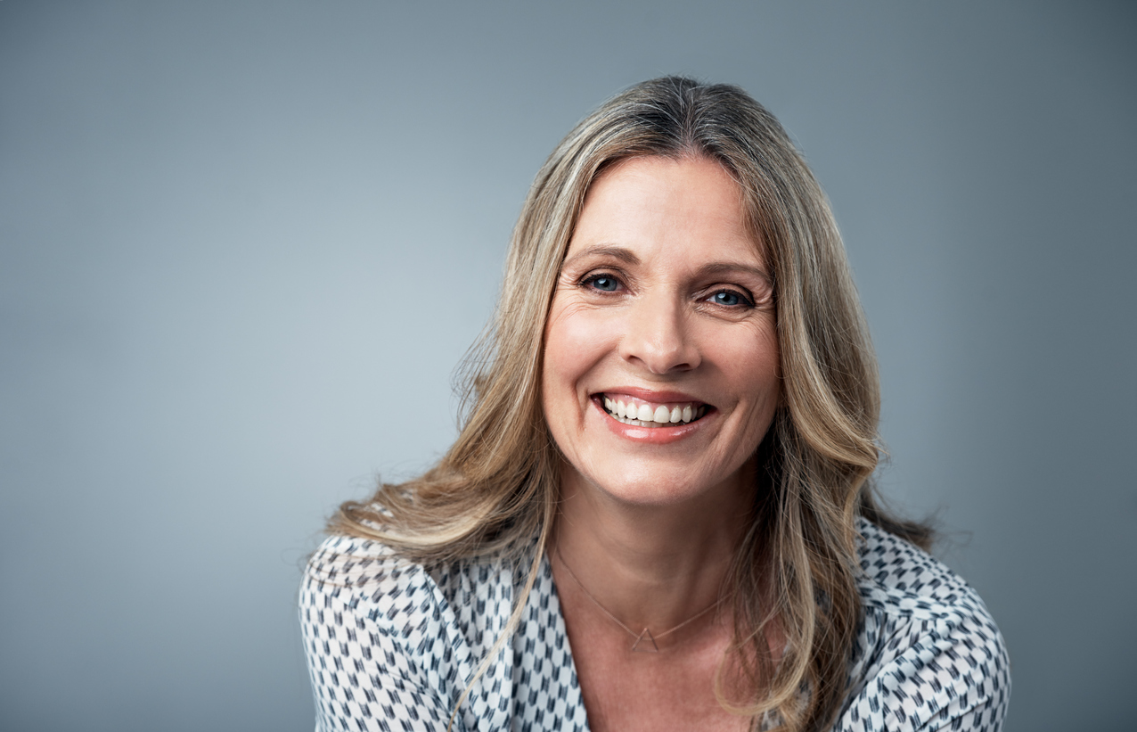 Pretty older woman smiling 