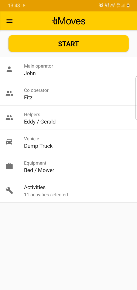 bMoves app - Intervention configuration
