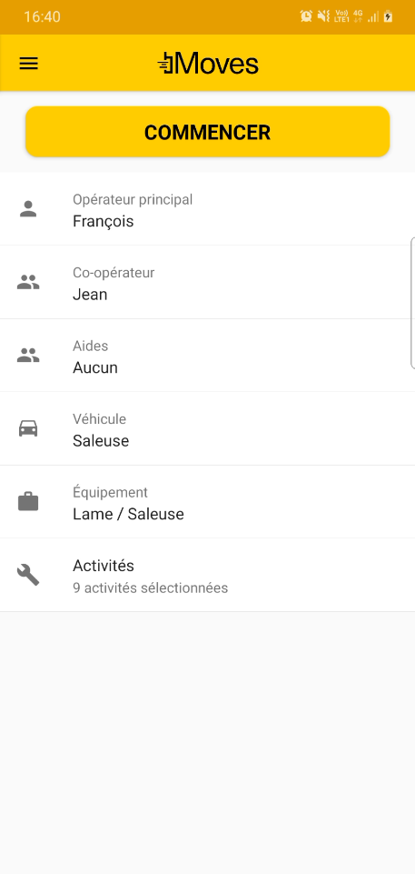 bMoves app - Configuration