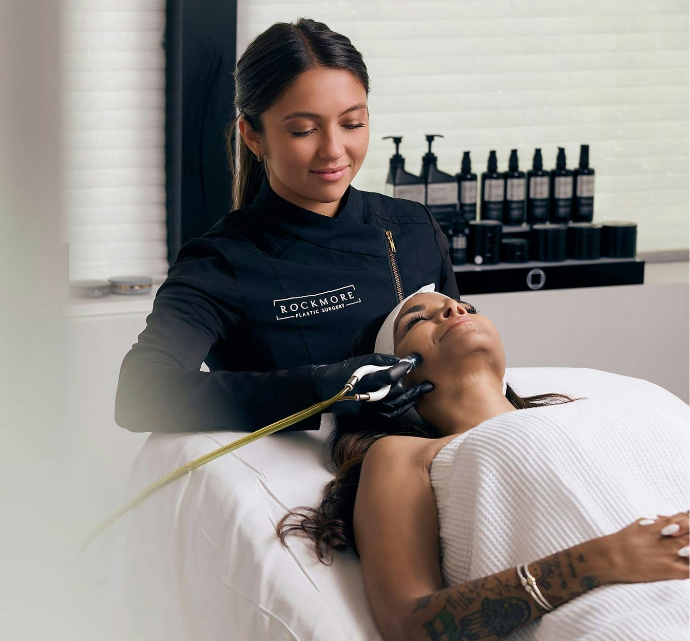 patient getting facial treatment