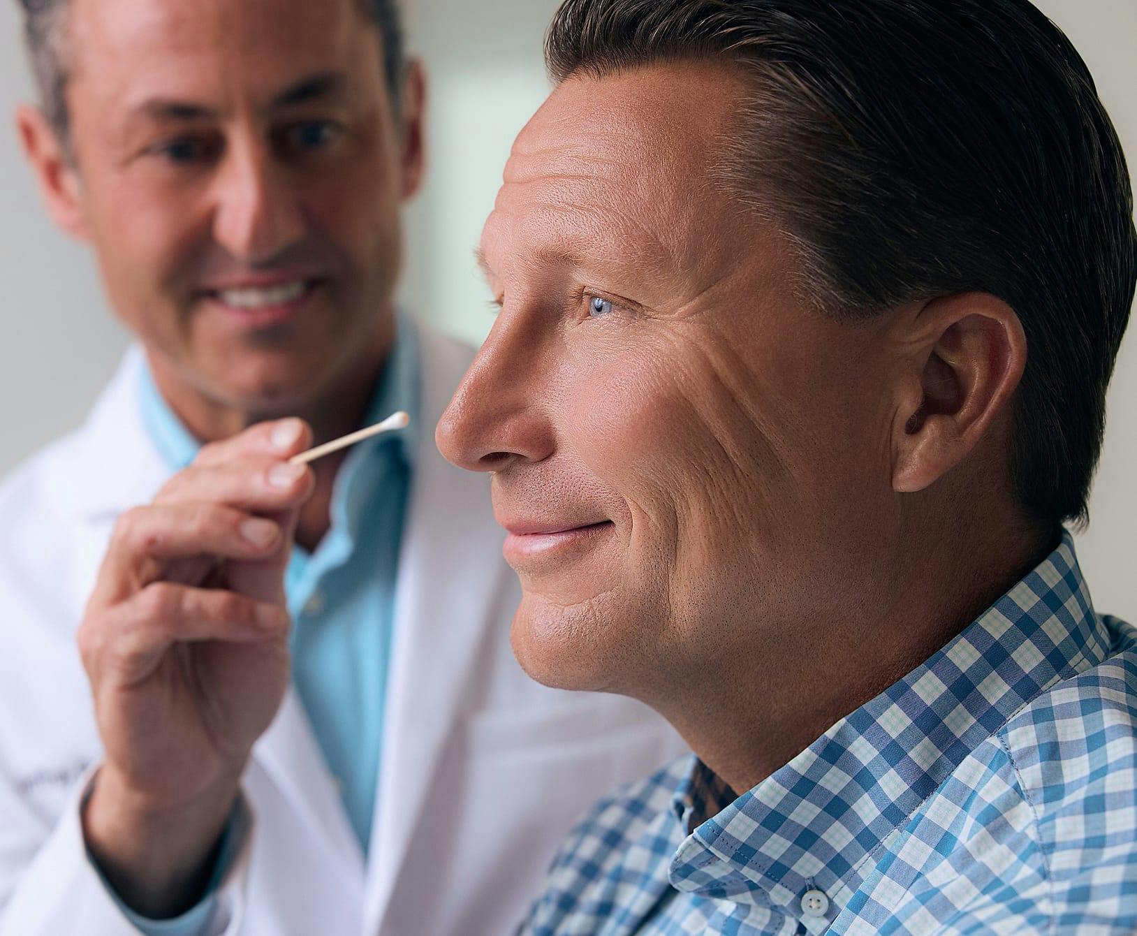 man getting consultation