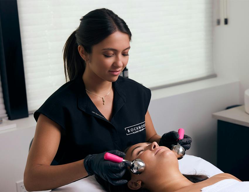 Woman getting a facial