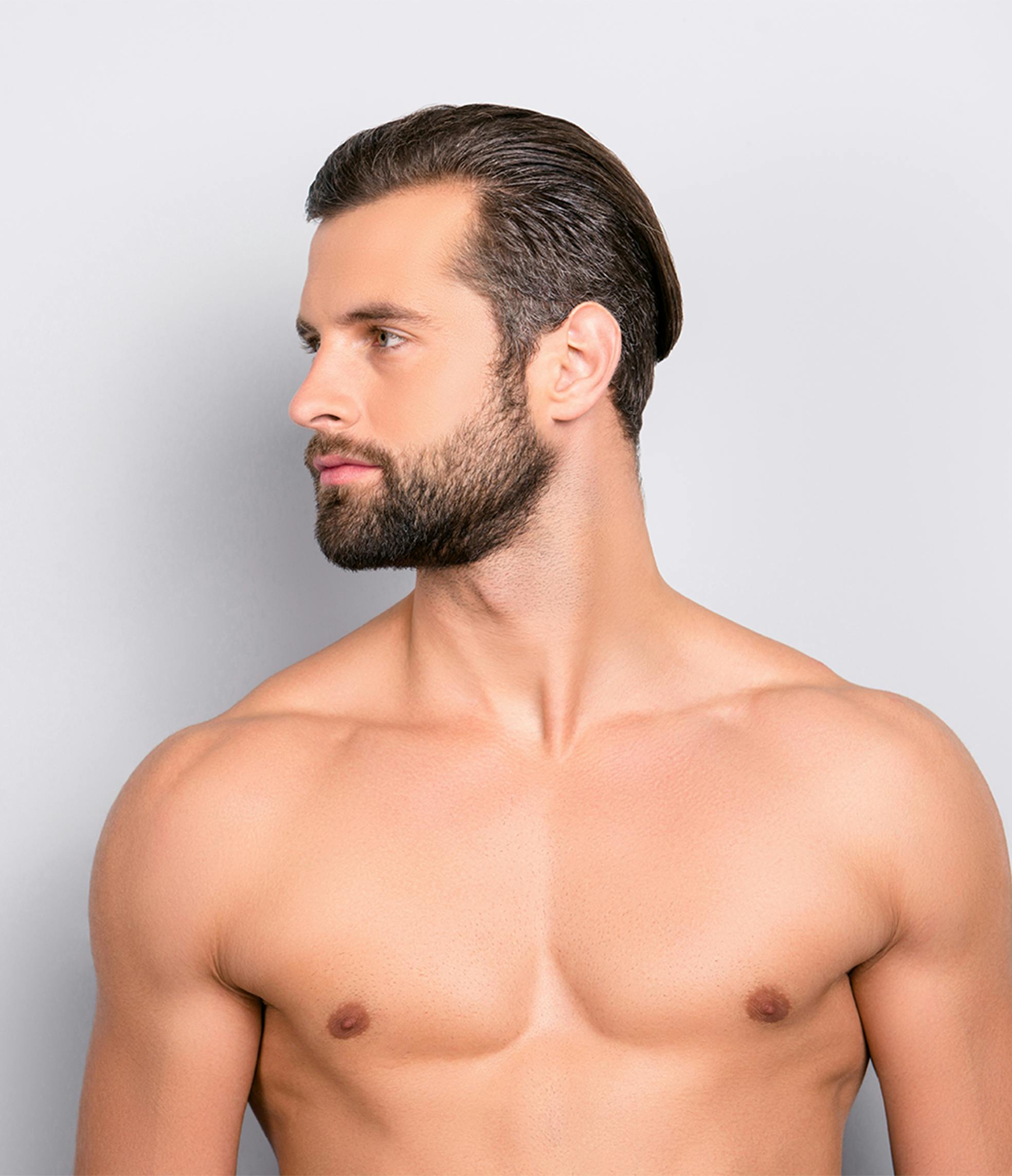 a man looking to the side