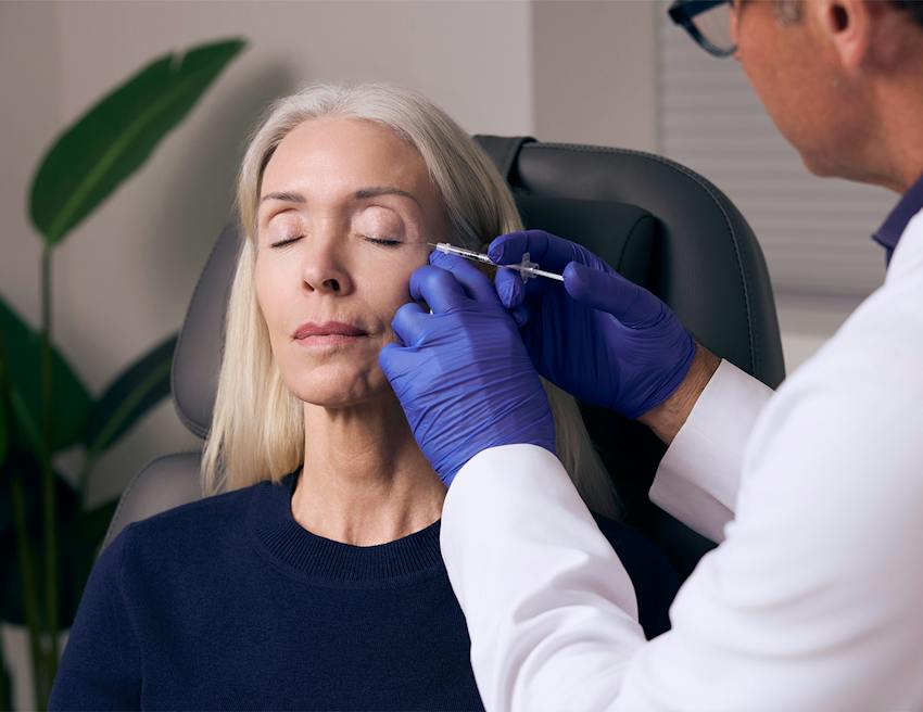 Woman getting an injection