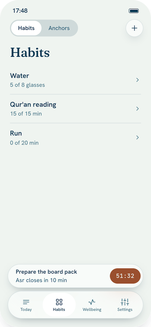 Focus chip noting Maghrib