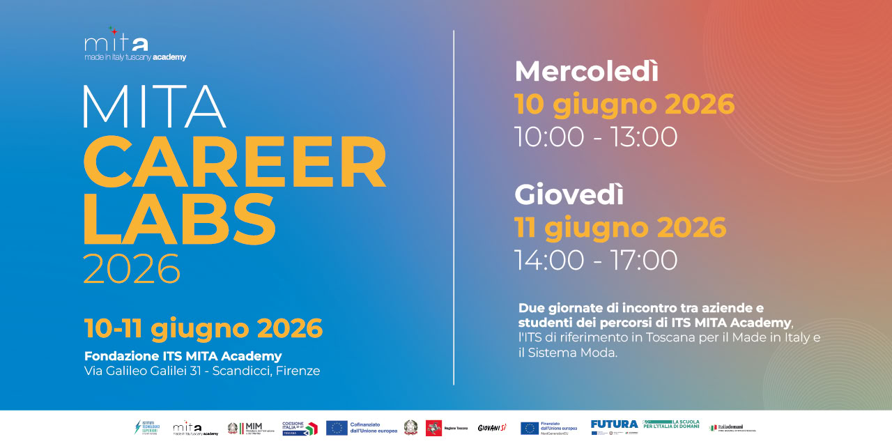 Locandina MITA Career Labs del 10 e 11 giugno 2026 con orari e loghi dei sostenitori.