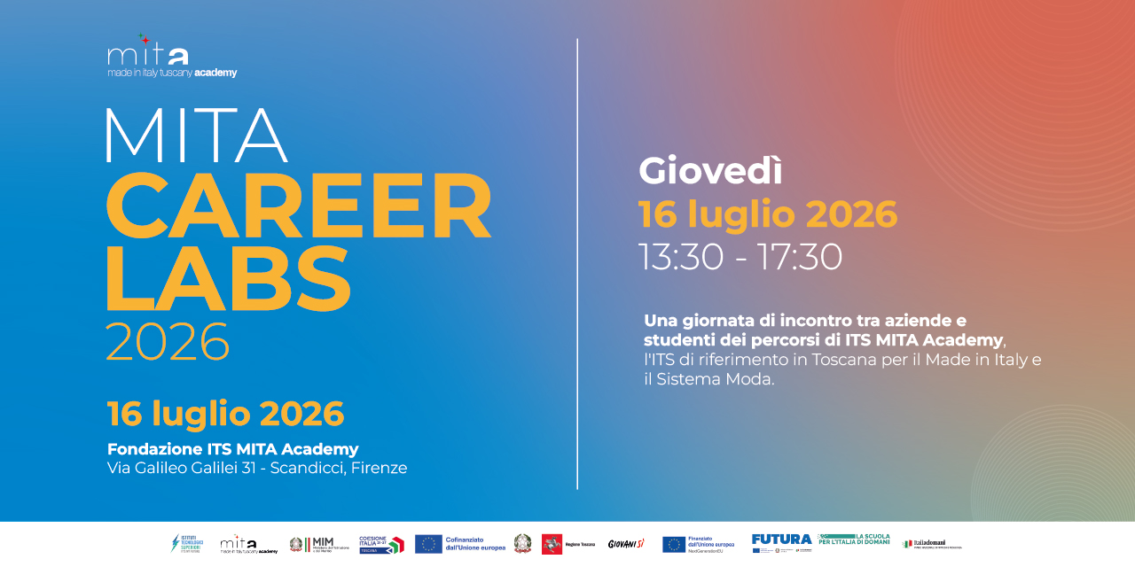 Locandina MITA Career Labs del 16 luglio 2026 con orario e loghi dei sostenitori.