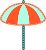 stripet parasoll