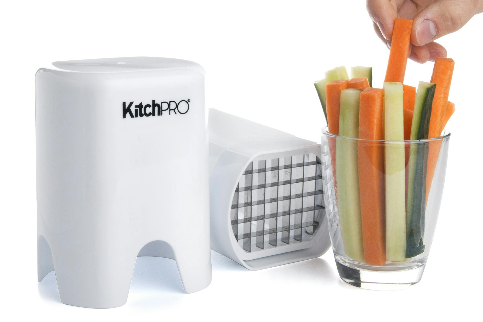 Grönsaker hackade med kitchpro-veggie-chopper