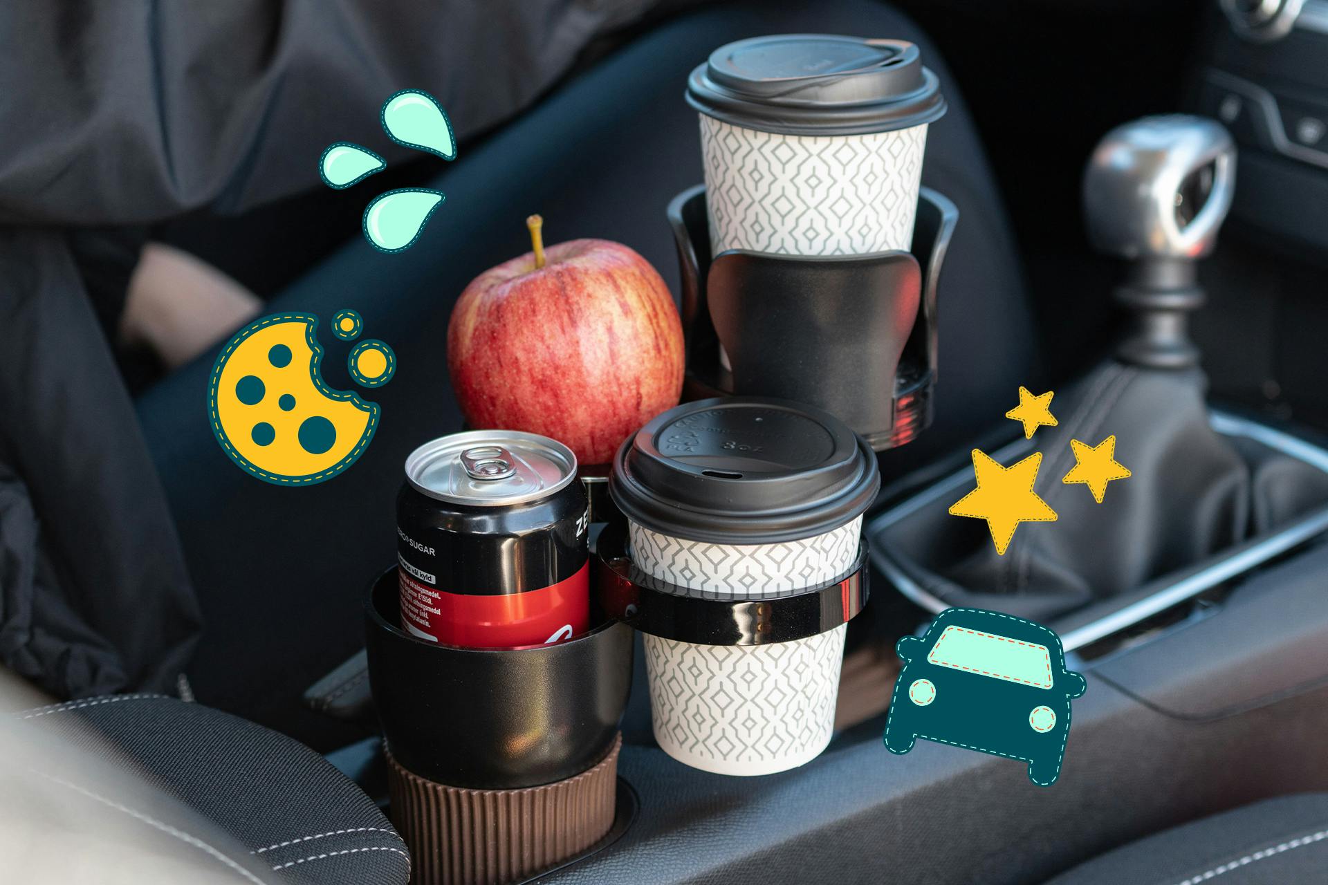 in einem Auto mit Multi-Cupholder