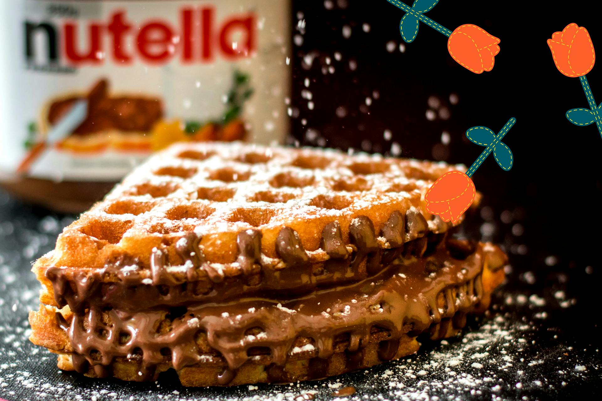 Blätterteigwaffeln mit Nutella