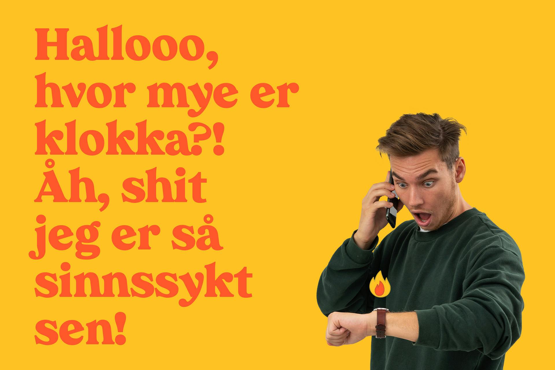 Stresset mann ser på klokken for sommertid