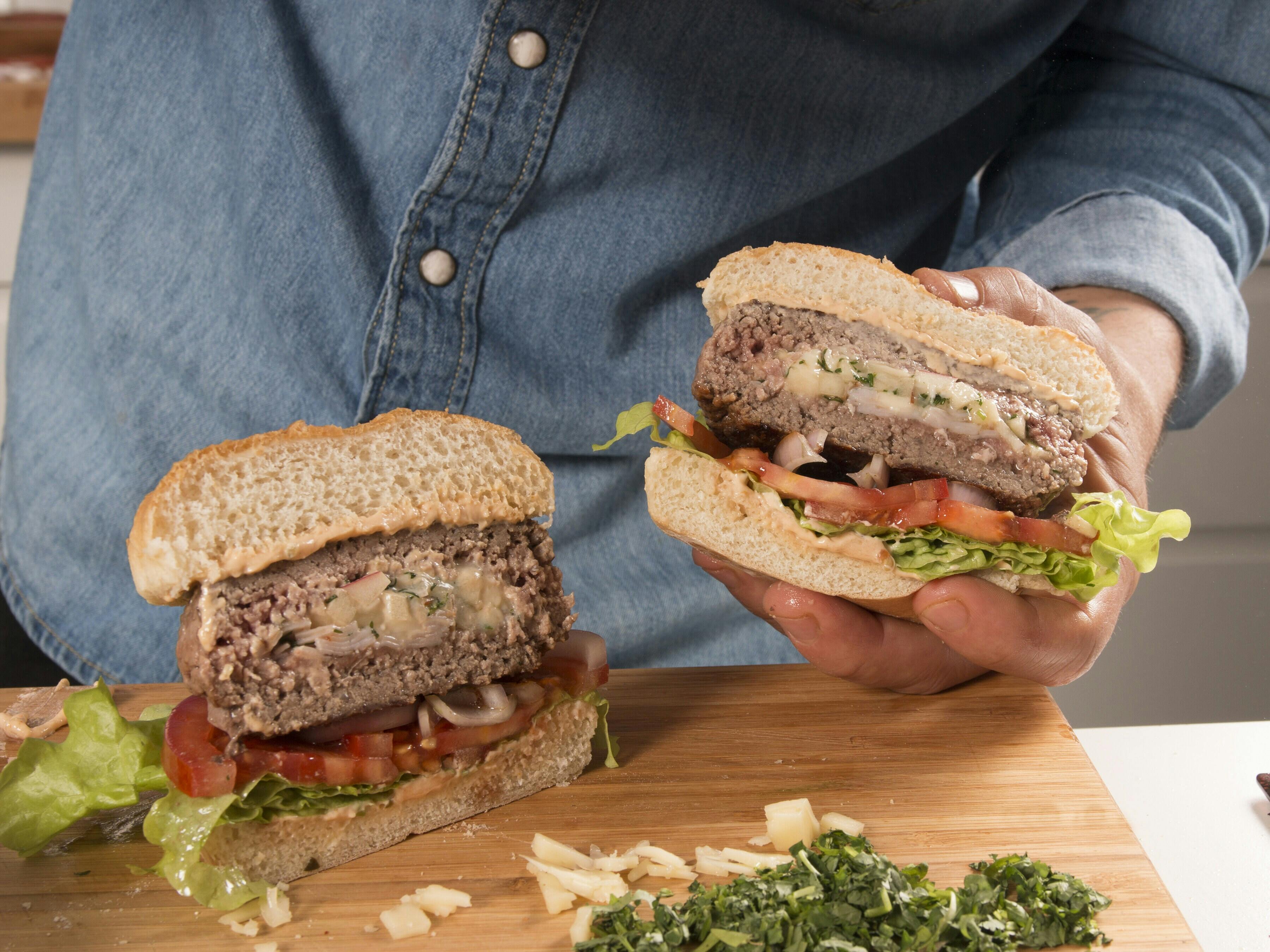 Stuffed burger med grønnsaker