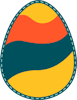 easter egg with waves pattern