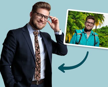 Happy man with a personal tie