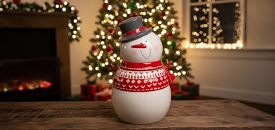 burk med lock - snögubbe