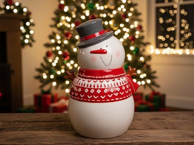 burk med lock - snögubbe