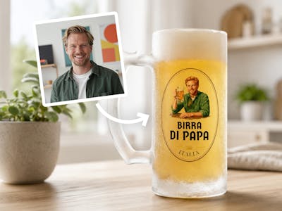 frostat ölglas med foto - öldesign