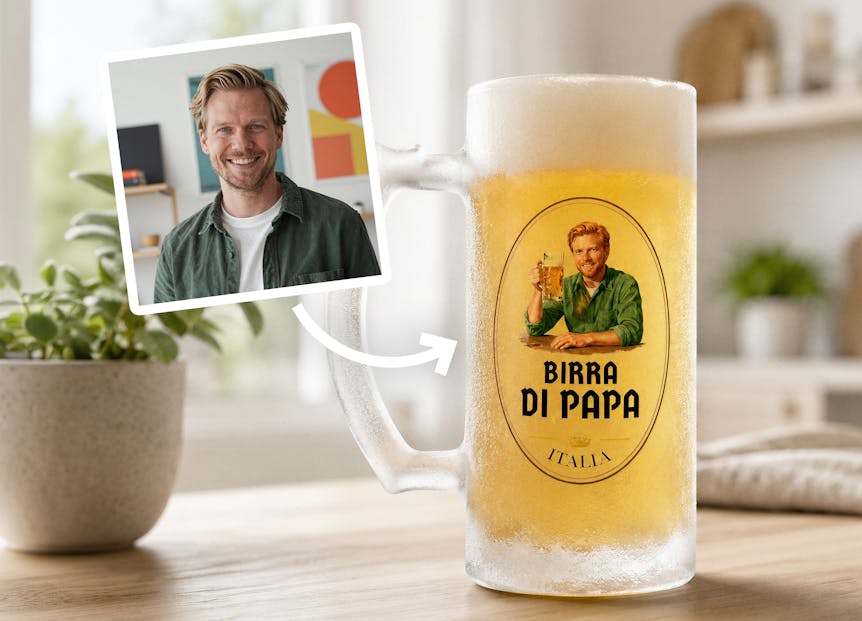frostet ølglas med eget foto - øldesign