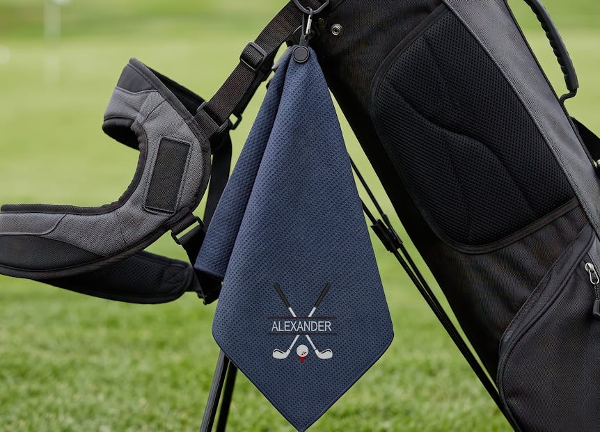Golfhåndkle med personlig brodering