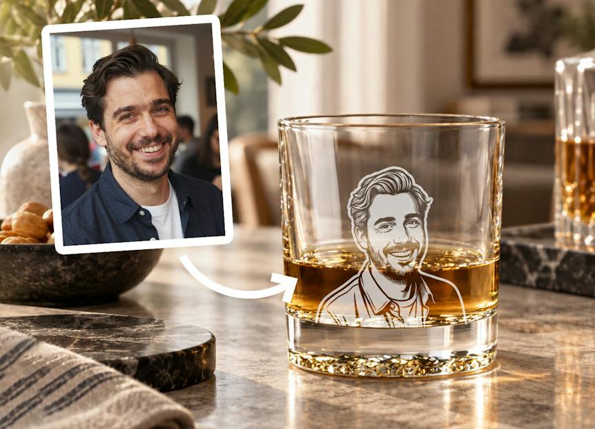 Whiskeyglas med personlig gravyr