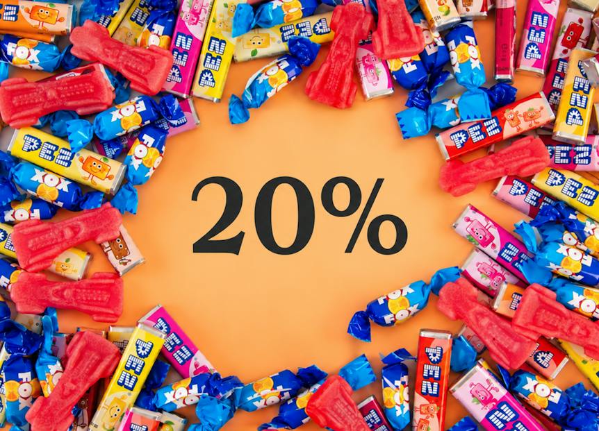 godteri 20%