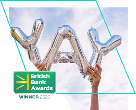 Balloons in writing saying "YAY"