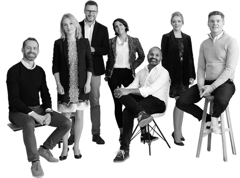 Black and white image of the Zopa leadership team
