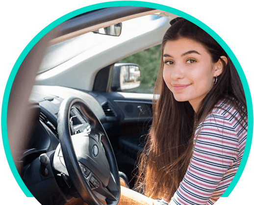 Woman driving a vehicle