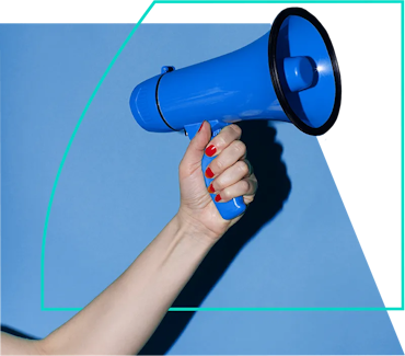 Hand holding megaphone
