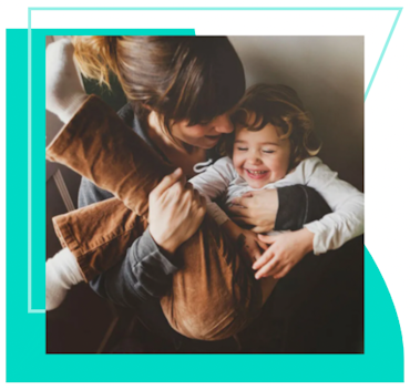 Woman holding child