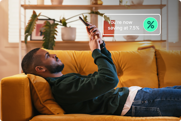 Person on phone checking their savings rates