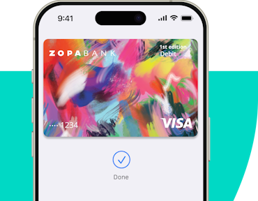 Zopa Debit Card on a mobile phone