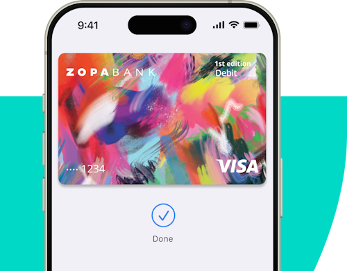Zopa Debit Card on a mobile phone