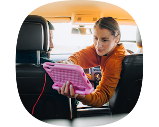 woman in car