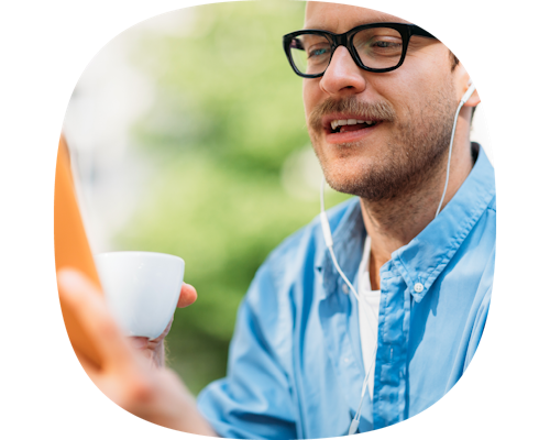 man chilling drinking coffee