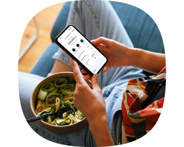 person scrolling on phone