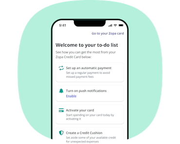 zopa app credit card to do list