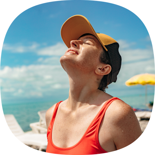 person staring at sun